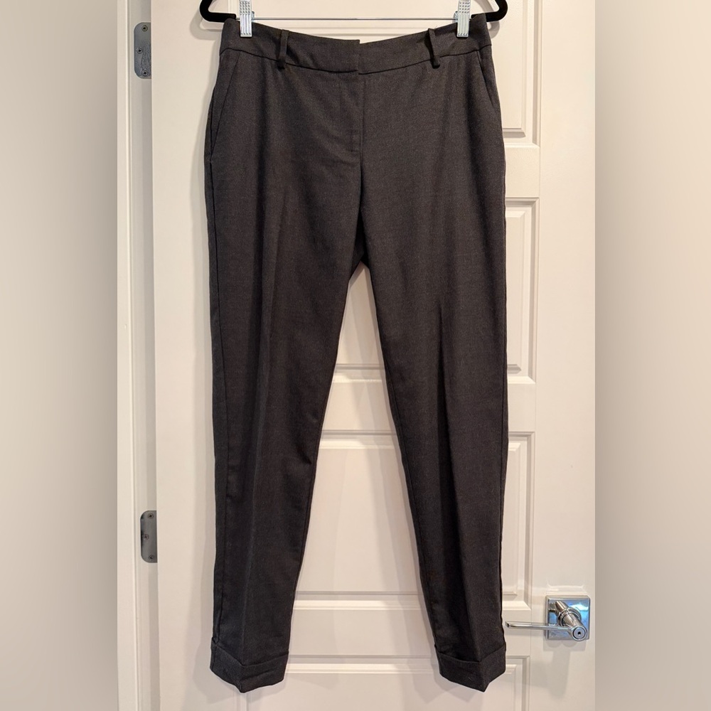 Eileen Fisher Wool Blend Ankle Cuffed Trouser Pants Womens 8 Career Office